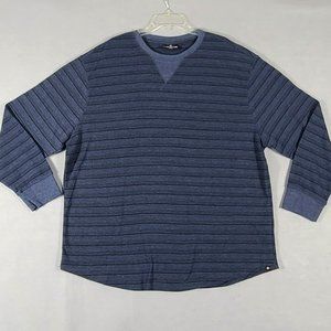 Airwalk Long Sleeve Striped Pullover Shirt Blue Gray Mens Size 3X Casual Skater